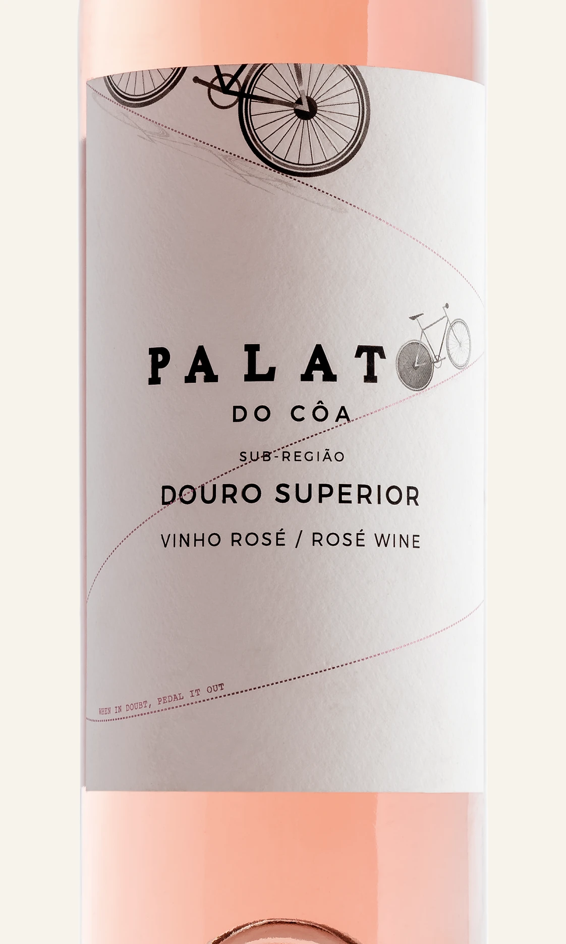 Rótulo do Palato do Côa Rosé, em plano aproximado
