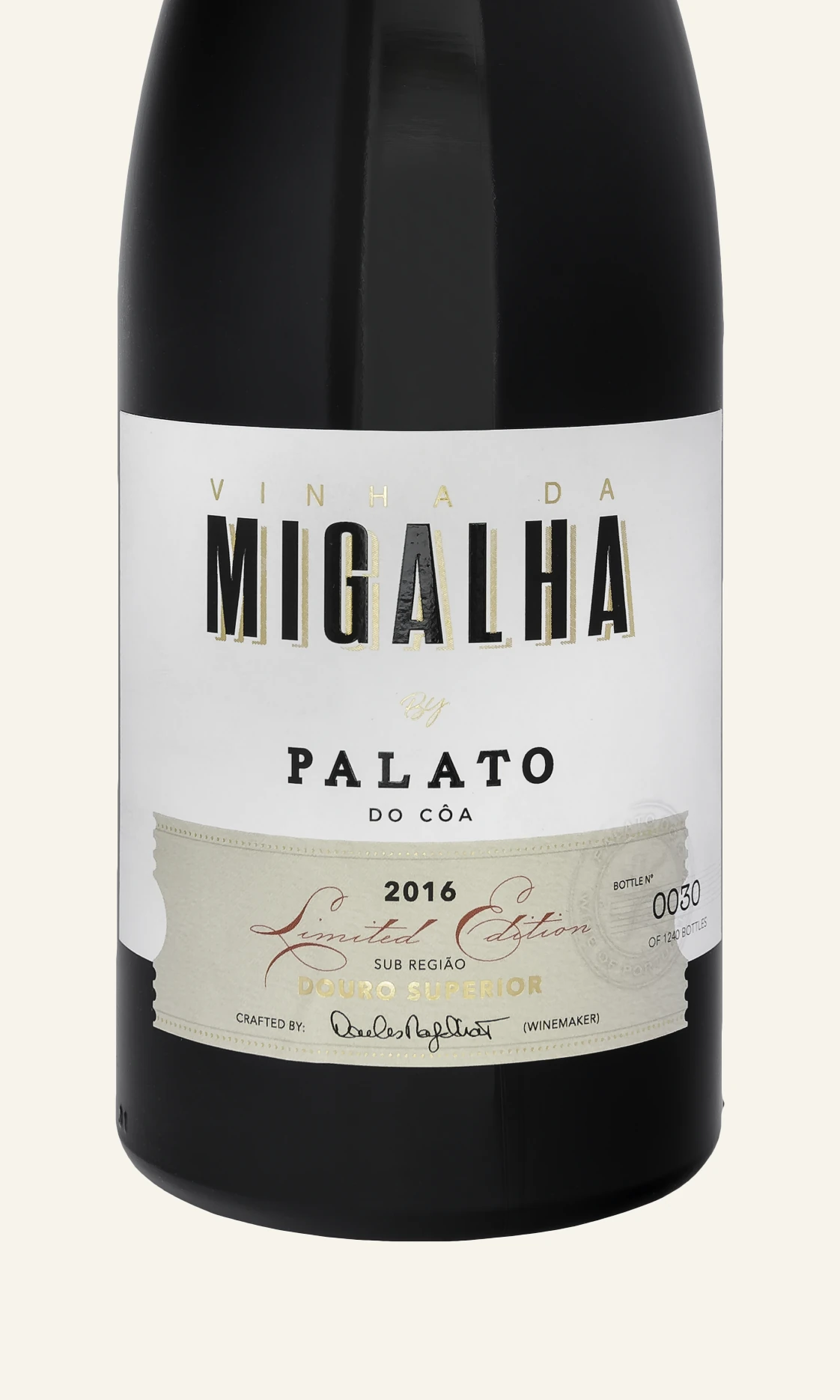 Vinha da Migalha Tinto, garrafa da edição 2016